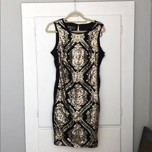 Donna Ricco Black and Gold dress